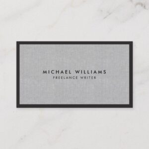 Professional Black and Gray Linen Business Card