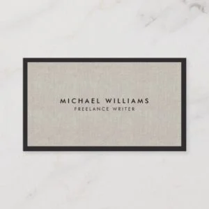 Professional Black and Tan Linen Business Card