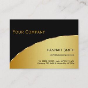 Professional Black Gold Metal Modern Elegant Business Card