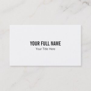 Professional Black & White Minimalist Business Card