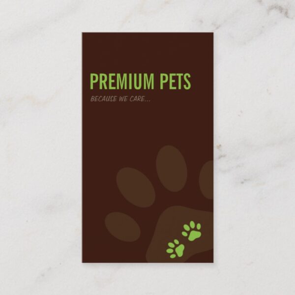PROFESSIONAL BUSINESS CARD pet care lime green
