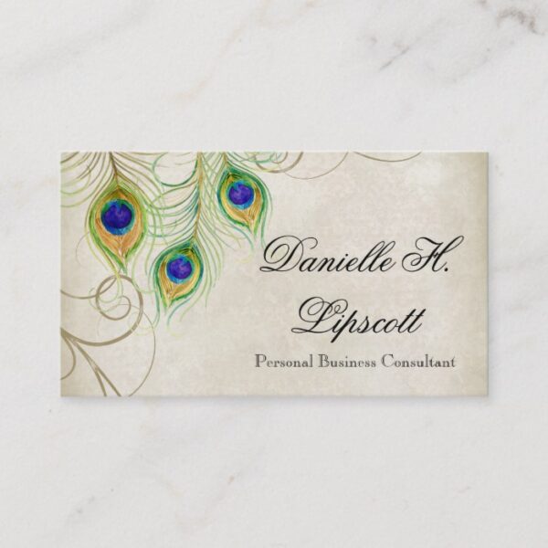 Professional Business Cards - Peacock Feathers