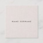 Professional Clean Linen Square Business Card