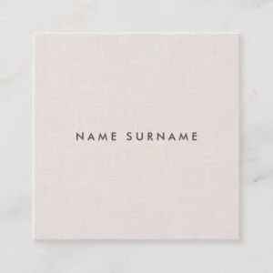 Professional Clean Linen Square Business Card