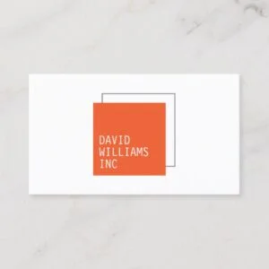 Professional Double Square Logo in Orange/Gray Business Card