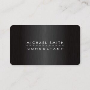 Professional Elegant Black Modern Brushed Metal Business Card