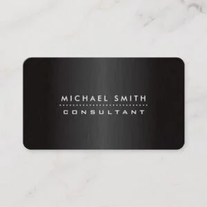 Professional Elegant Black Modern Brushed Metal Business Card