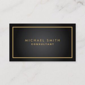 Professional Elegant Black Plain Modern Simple Business Card