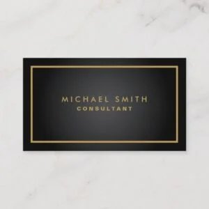 Professional Elegant Black Plain Modern Simple Business Card