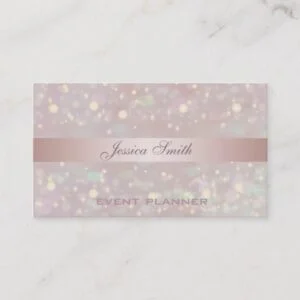 Professional elegant contemporary glitter bokeh business card