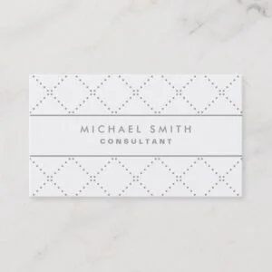 Professional Elegant Dot Pattern White Groupon Business Card