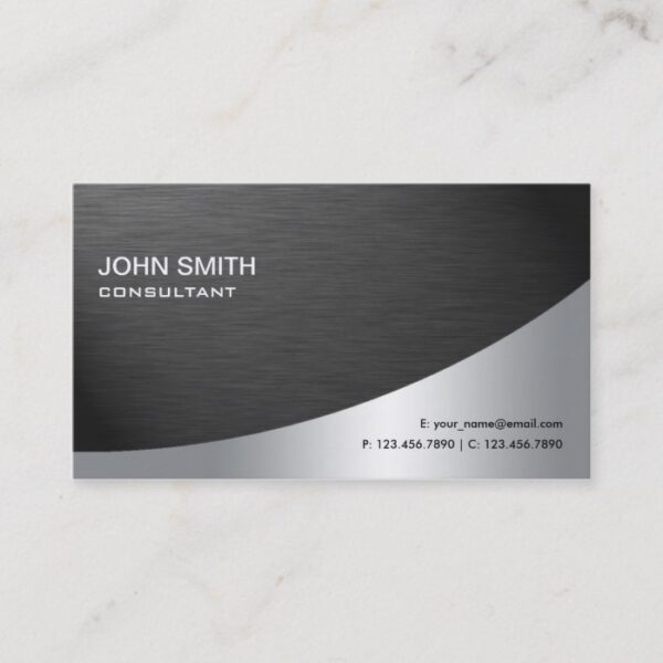 Professional Elegant Metal Modern Plain Black Business Card