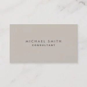 Professional Elegant Modern Beige Plain Simple Business Card