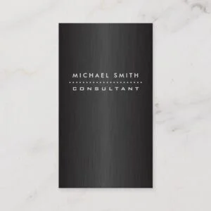 Professional Elegant Modern Black  Brushed Metal Business Card