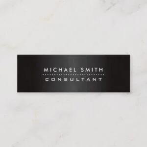 Professional Elegant Modern Black Brushed Metal Mini Business Card