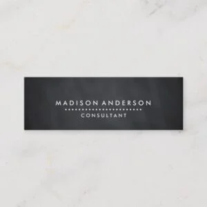 Professional Elegant Modern Black Chalk Board Mini Business Card
