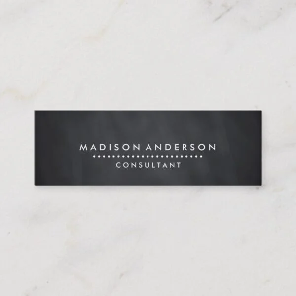 Professional Elegant Modern Black Chalk Board Mini Business Card