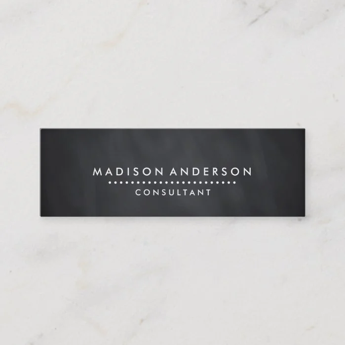 Professional Elegant Modern Black Chalk Board Mini Business Card