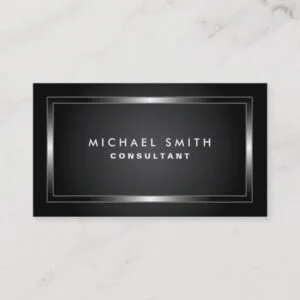 Professional Elegant Modern Black Plain Simple Business Card