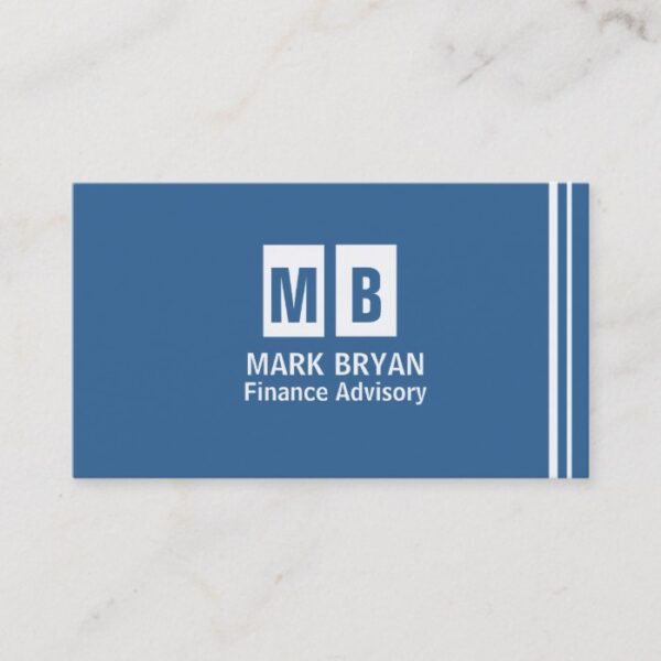 Professional Elegant Modern Blue Simple Business Card