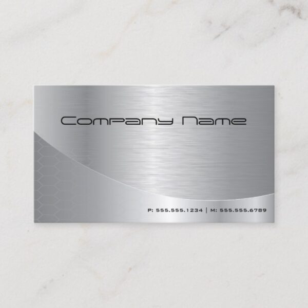 Professional Elegant Modern Brushed Silver Busines Business Card
