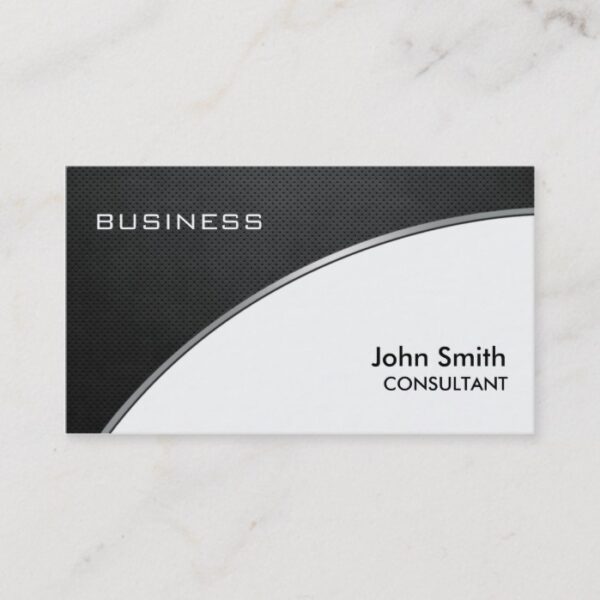 Professional Elegant Modern Metal Black White Business Card