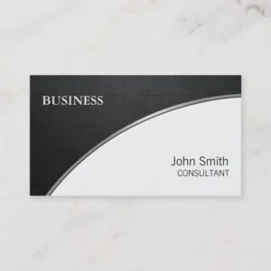 Professional Elegant Modern Metal Black White Business Card