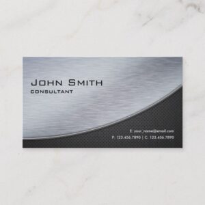 Professional Elegant Modern Metal Silver Computer Business Card