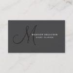 Professional Elegant Modern Monogram Black & White Business Card
