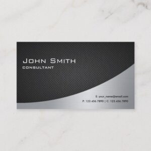 Professional Elegant Modern Plain Black Silver Business Card