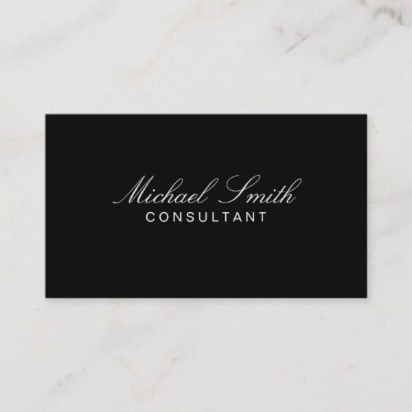 Professional Elegant Modern Plain Black Simple Business Card