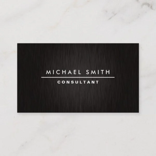 Professional Elegant Modern Plain Metal Black Business Card