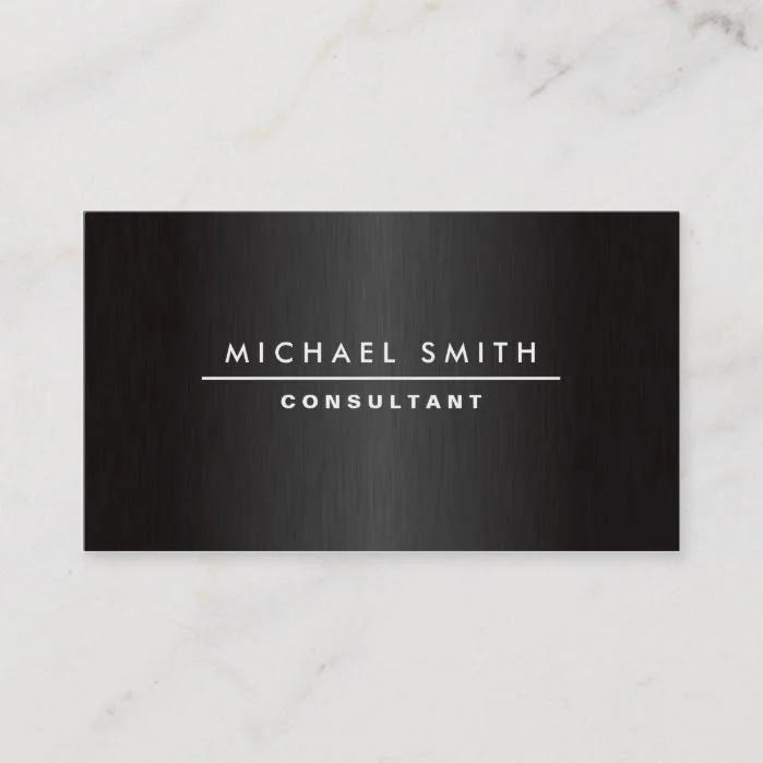 Professional Elegant Modern Plain Metal Black Business Card