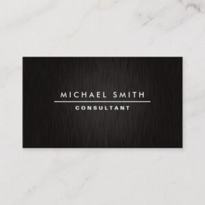 Professional Elegant Modern Plain Simple Black Business Card