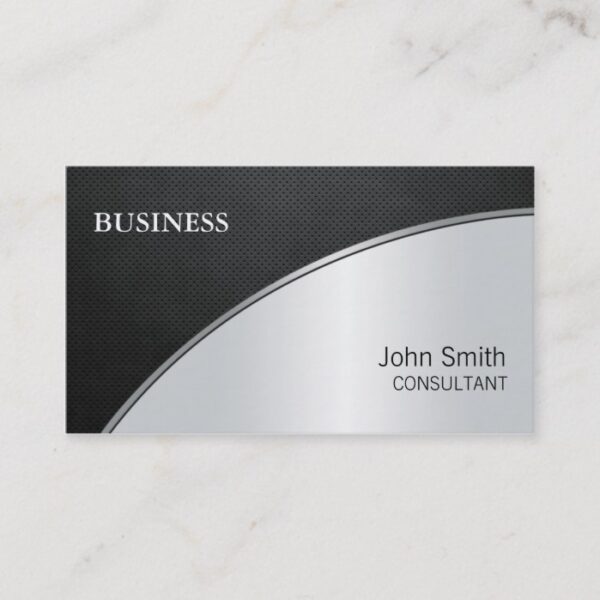 Professional Elegant Modern Silver Computer Repair Business Card