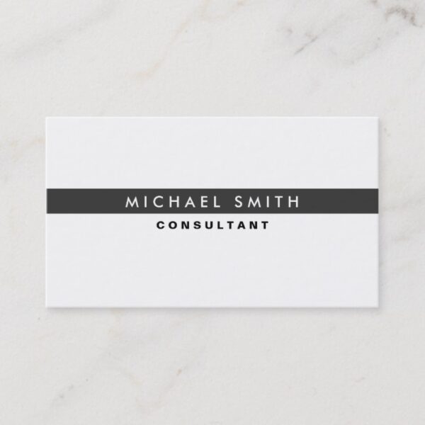 Professional Elegant Modern White Plain Simple Business Card