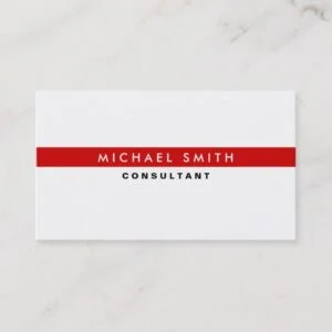 Professional Elegant Modern White Plain Simple Business Card