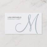 Professional Elegant Monogram Makeup Artist White Business Card