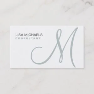 Professional Elegant Monogram Makeup Artist White Business Card