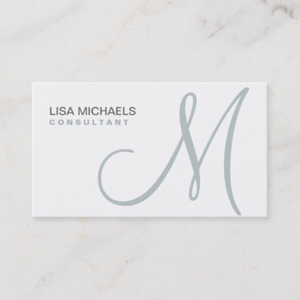 Professional Elegant Monogram Makeup Artist White Business Card