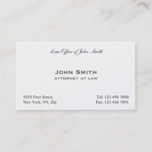 Professional Elegant Plain Attorney Law Office Business Card