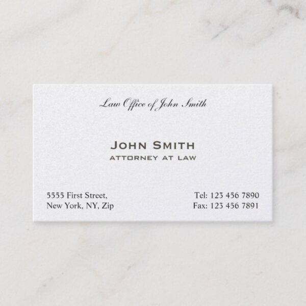 Professional Elegant Plain Attorney Law Office Business Card