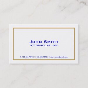 Professional Elegant Plain Attorney White Simple Business Card