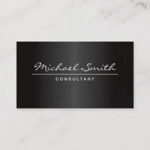 Professional Elegant Plain Metal Black Groupon Business Card