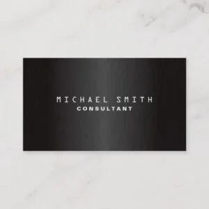 Professional Elegant Plain Modern Black Simple Business Card