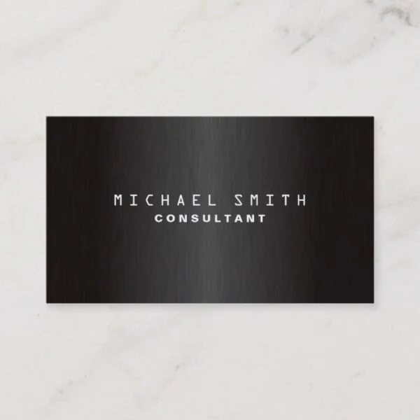Professional Elegant Plain Modern Black Simple Business Card