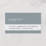 Professional Elegant Plain Simple Green Gray Business Card