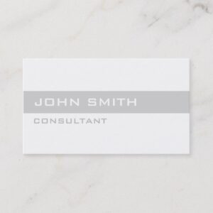 Professional Elegant Plain Simple White Modern Business Card