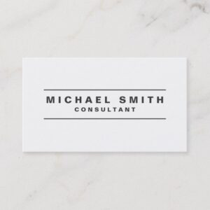 Professional Elegant Plain White Modern Simple Business Card