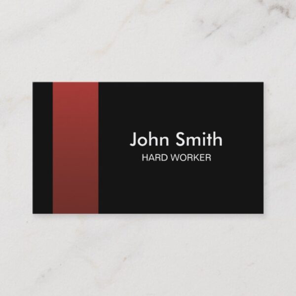 Professional Elegant Red and Black Business Card